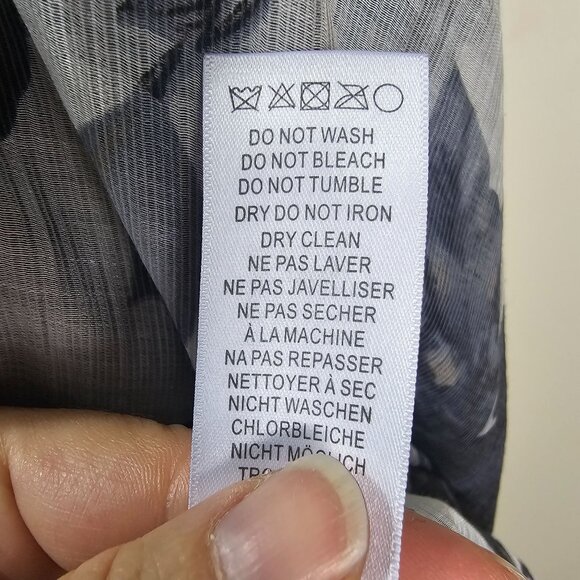 Adrianna Papell Black & Gray Floral Sleeveless Midi Dress Sz 14 Asymmetrical Hem - Picture 7 of 14